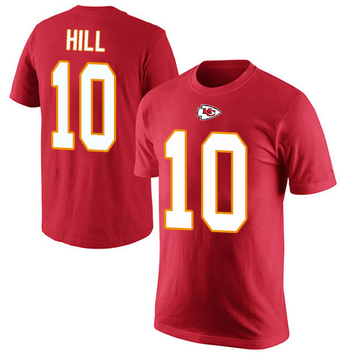 Men Kansas City Chiefs #10 Hill Tyreek Red Rush Pride Name and Number T-Shirt